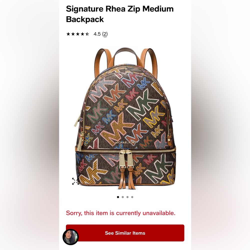 Michael Kors Signature Rhea Medium Backpack